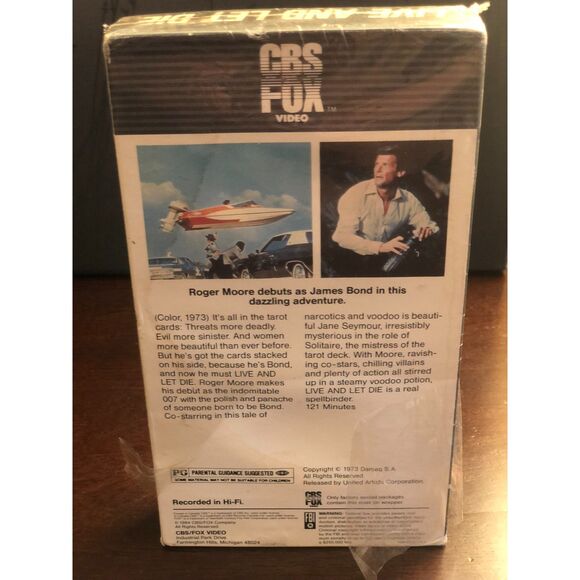 Live And Let Die VHS 1973 James Bond 007 vintage movie CBS Video cassette tape - Picture 4 of 6
